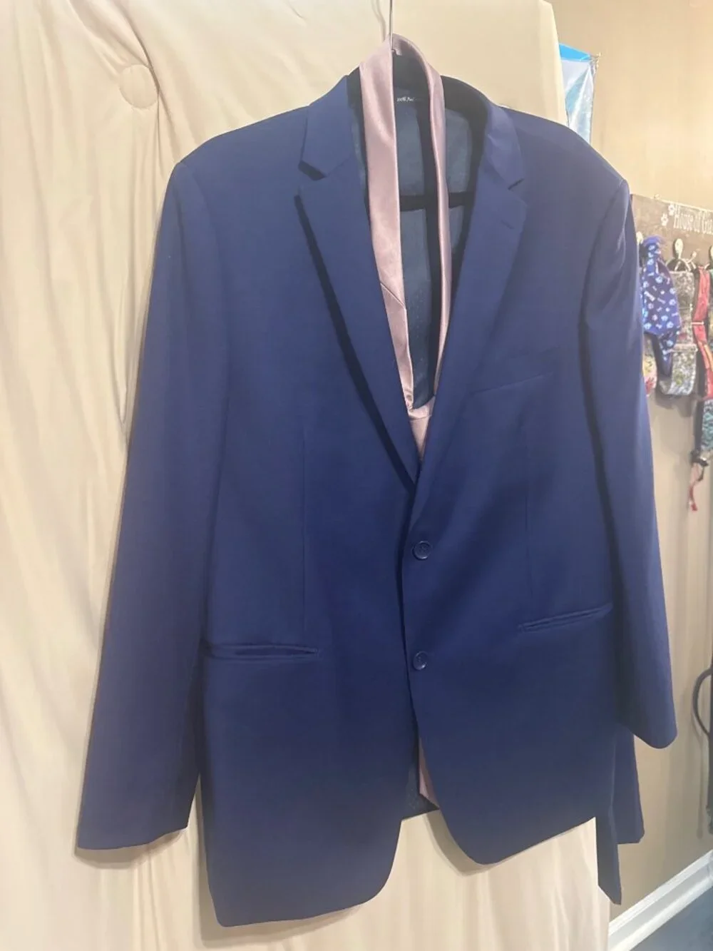Men's Virgin Wool Suit 44R Pants 38x28 Navy Mantoni Finest Tailoring